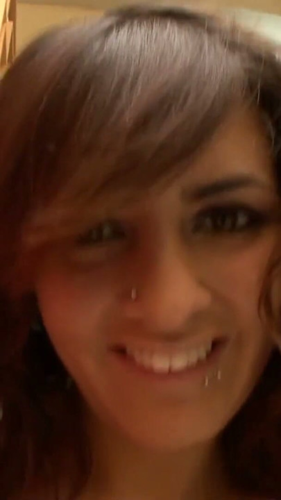 Pierced brunette Teen with natural tits want a creampie | Clip 1