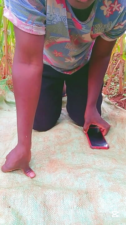 Asshole fingering outdoors