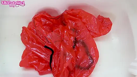 Slippery JOI in Pvc Catsuit: Cream, Custard & Cum Instructions