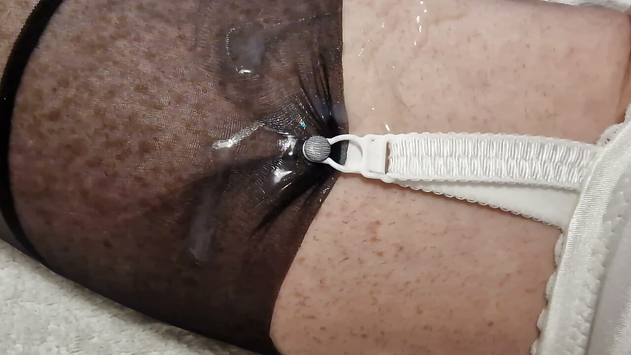 Cross Dresser Chastity Cage Masturbation Cum Shot