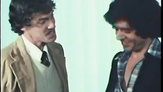 Vintage porno threesome with slut getting banged and creamed by two guys