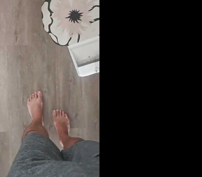 Barefoot POV Sweeping Floors W Music