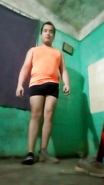 Jesus in boxer without shirt Pulling his penis