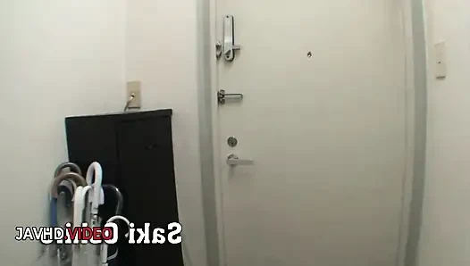 Sexy Saki Oshiro's Bathroom Blowjob Showcases Her Talents with Hard Cock