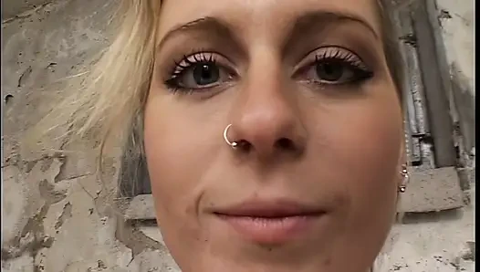 Blonde Babe's Wild Laundry Room Handjob and Orgasm