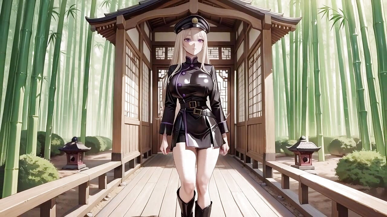 Blonde Valkyrie's Undressing Moment, That Great-slit Black Uniform Is Insane!