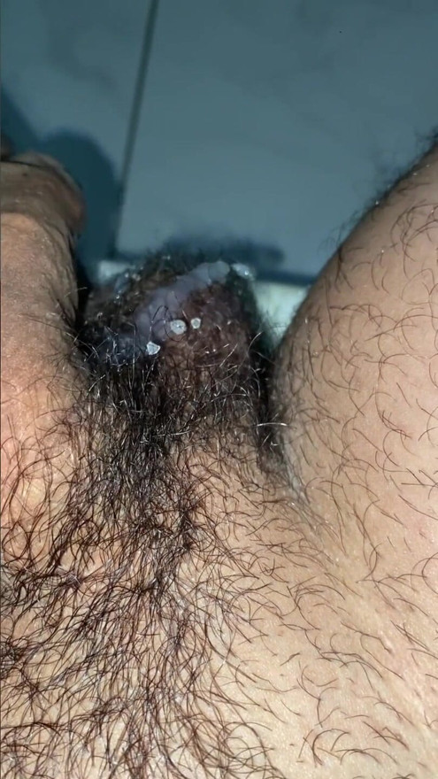Ejaculating a large amount of semen before leaving the house. | Clip 2