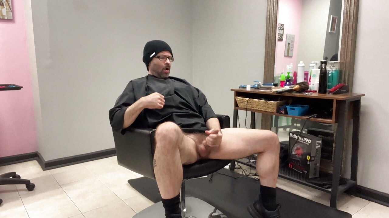 Hairy Muscle Daddy barber at the barber shop horny for penis porn cock addicted hairy muscle dick daddy dong