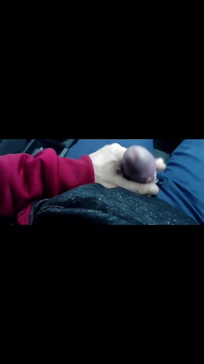 Almost caught! He jerks off in traffic in front of me, I love watching. Big cumshot! Part 1