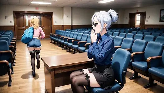 YA PROFESOR! Mahasiwi nakal ini lagi asik ngentot dildo ukuran XL