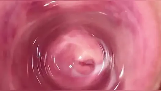Camera in Vagina, Cervix POV, Creampie