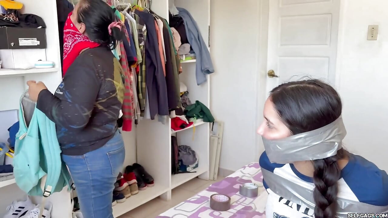 Fantasizing 18-year-old Taped & Gagged by Masked MILF