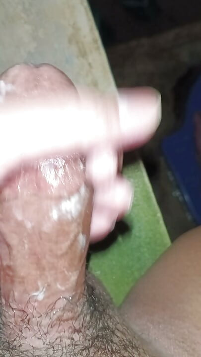 Wet handjob edging mushroom head cock