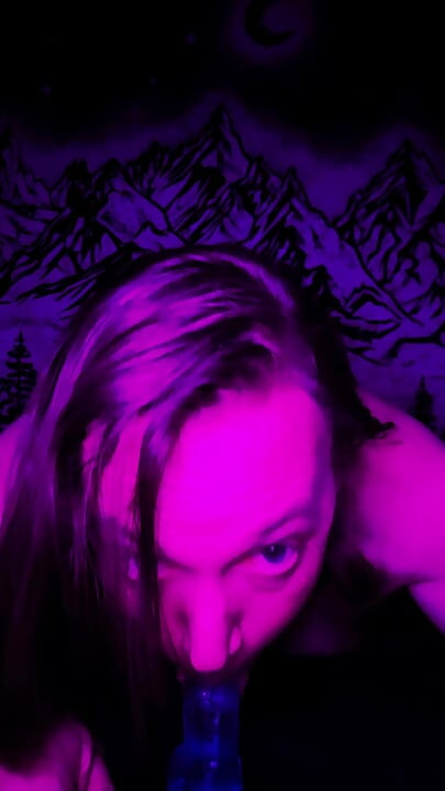 Wyrd Kaleigh sucks on her new toy