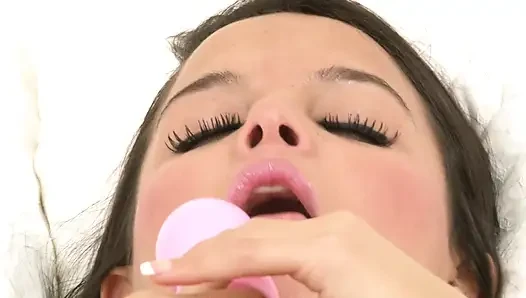 Sasha Can't Get Enough of Her Pink Dildo in Her Wet Pussy