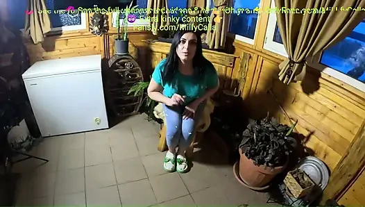 Green Downjacket Tease Smoking, Humiliation & Messy Cum Play