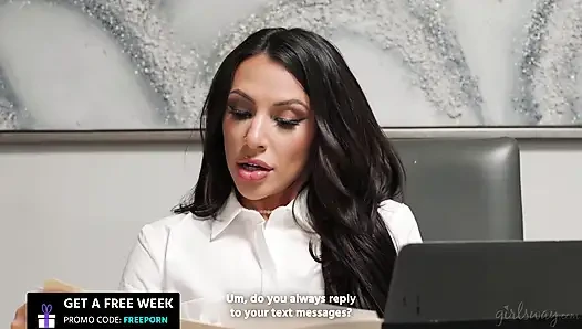 GIRLSWAY - Hot Babe Kylie Rocket Realizes She Ghosted Job Interviewer Hime Marie On A Dating App