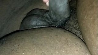 Stroking Fat black Cock