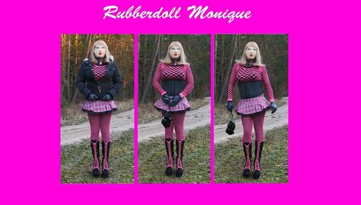 RUBBERDOLL MONIQUE - First walk as a bimbo doll
