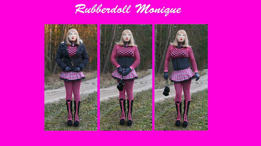 Rubberdoll Monique - eerste wandeling als bimbo -pop