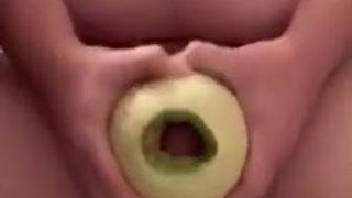 First time puting my dick in a melon
