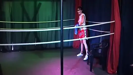Neon Body Paint Orgy in Wrestling Ring with Curly Haired