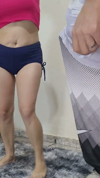 My beautiful stepdaughter dancing and I'm obsessed with fucking her without a condom | Clip 1