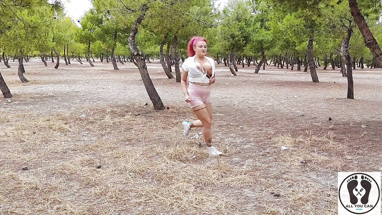 Outdoor Risky Running Sport Naked Risk in Park