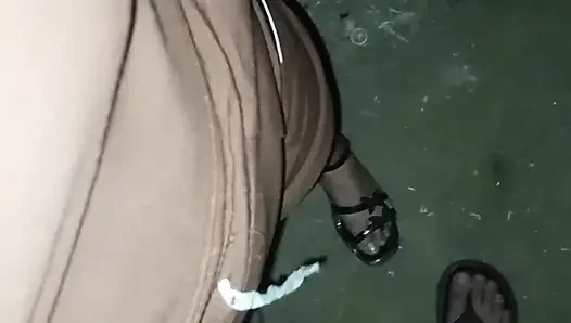 Drinking night leads us to show off and have sex in the street, hopefully the neighbors haven't seen our creampie in secret