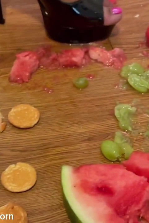 Squashing Different Fruits Cans Eggs with My High Heels