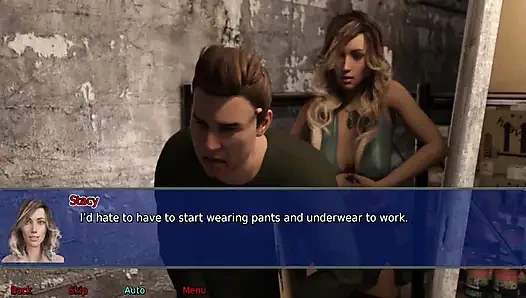 The office wife #19 - Stevie cum all over Stacy's skirt.