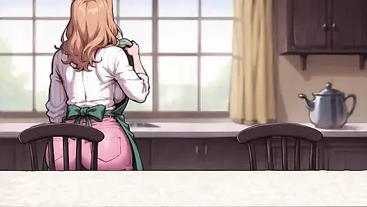 Yeni kız arkadaşım #22 - üvey anne iç çamaşırını gösteriyor - çizgi film porno oyunu