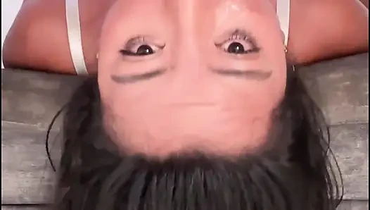 Mishell chokes on big cock in her throat
