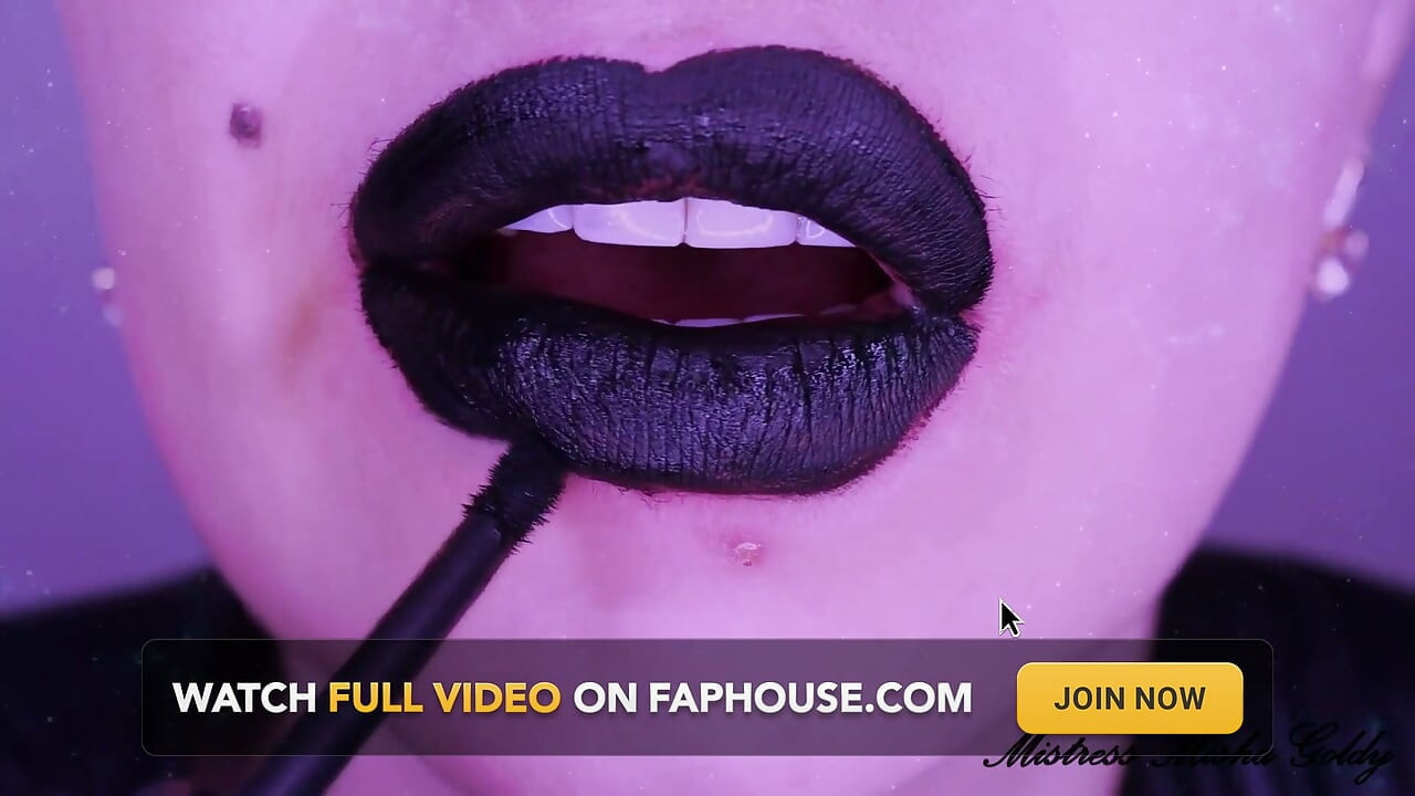 Glossy black lips get total control over you! Mesmerizing JOI