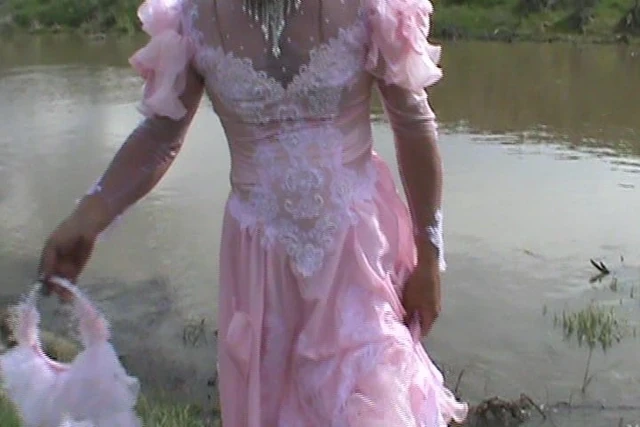 Pink gown in a lake...
