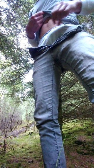 James having cheeky quicky in a forest