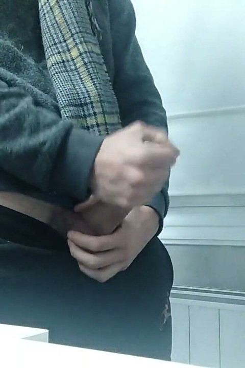 Big Cock Guy with His Scarf, He Is Cold and He Jerks off and Cums to Get Warm