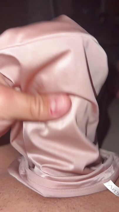 Satin pink pantie crush