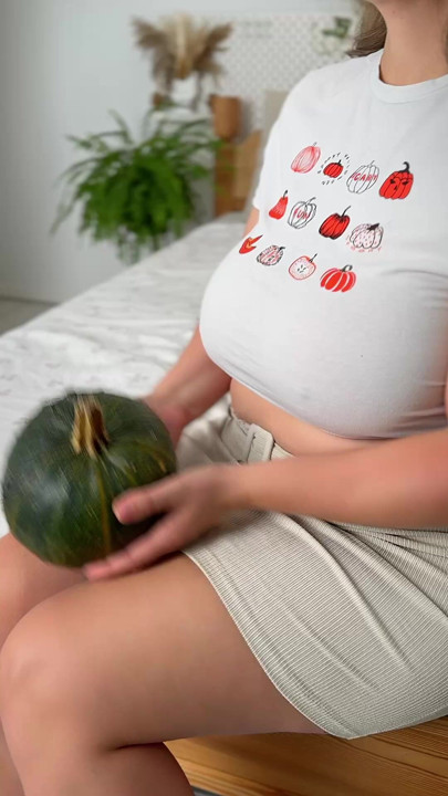 It was supposed to be training, but it's a pumpkin. As big as my breasts