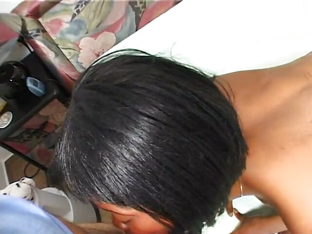 Hairy ebony teen sucks white cock