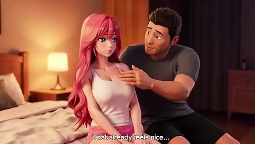 Stepdad give massage to step daughter at night for relaxation