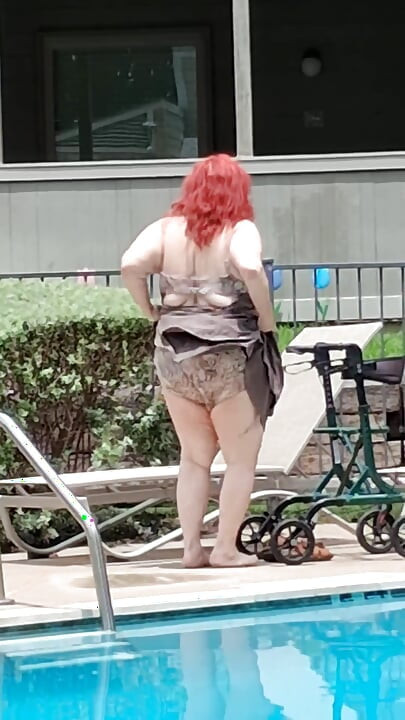 Summer Has Arrived! Time for the First Visit to the Pool Sexy Big Nurse Vicki Style!