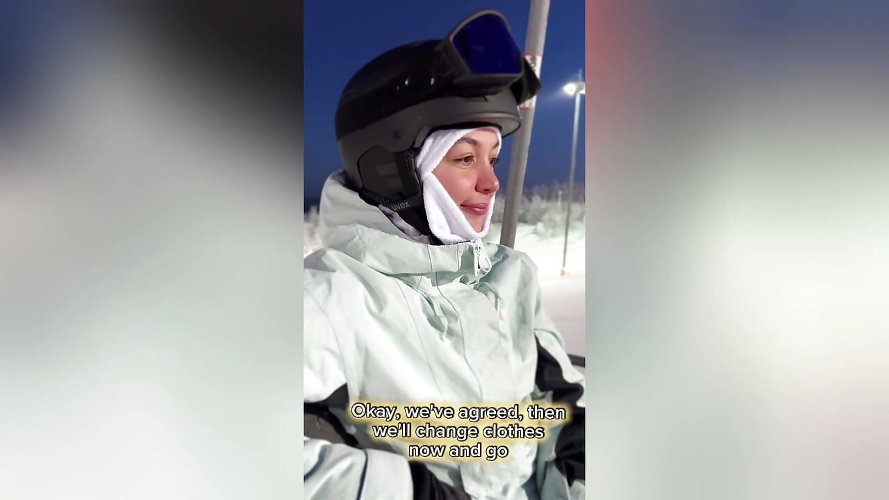 Sex med fremmed, kneppet naiv sexet snowboarder doggystyle efter træning