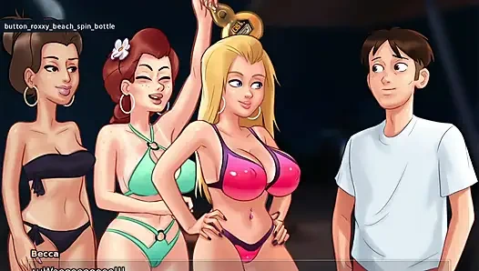 Трахает свою подругу перед двумя его лучшими друзьями - Summertime Saga