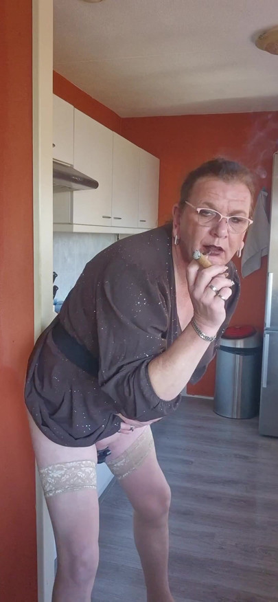 Enjoying a cigar while enjoying my dildo | Clip 1