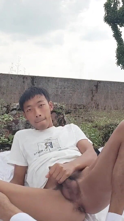 Must-see moment from "Super cute Asian boy abandoned factory rooftop lewd masturbation moaning cum and eat cum"