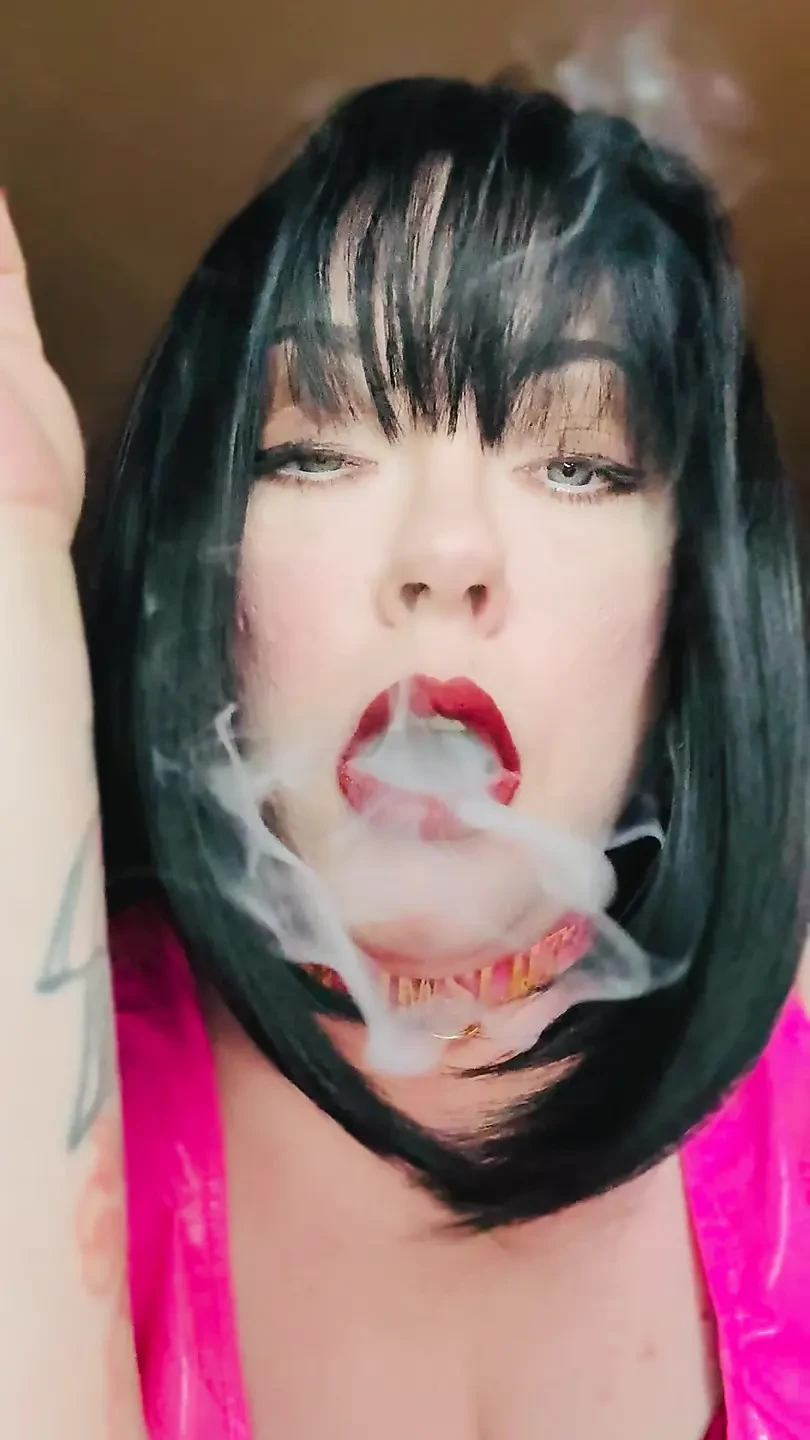 Pink PVC & A New Collar! BBW Tina Snua Smokes A Winston Cork 10 Cigarette – Smoking Smoker Shiny
