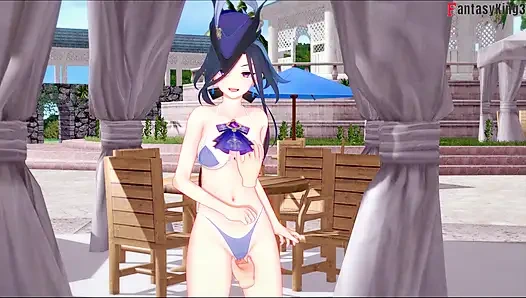 Clorinde делает минет в бикини в видео от первого лица - Genshin Impact