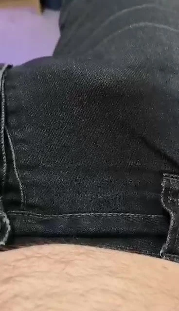 Fag cum without hands only rub with jeans