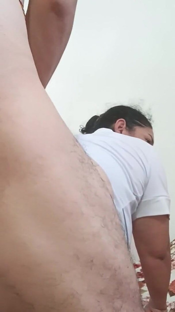 Emotional moment from "She looks very cute with her cock in her mouth"